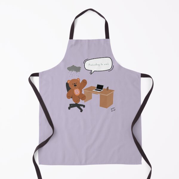Item preview, Pretending to Work – Burnout Bear Office Life ( Lilac Background ) designed and sold by mintmono-studio.