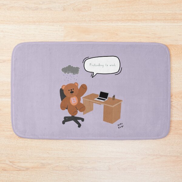 Item preview, Pretending to Work – Burnout Bear Office Life ( Lilac Background ) designed and sold by mintmono-studio.