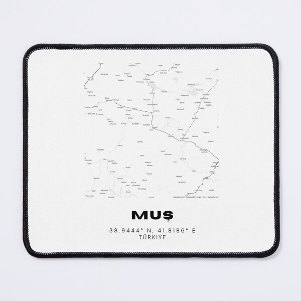 Item preview, Minimalist Muş Map – Black & White Eastern Turkey Art Print designed and sold by RM-Journey.