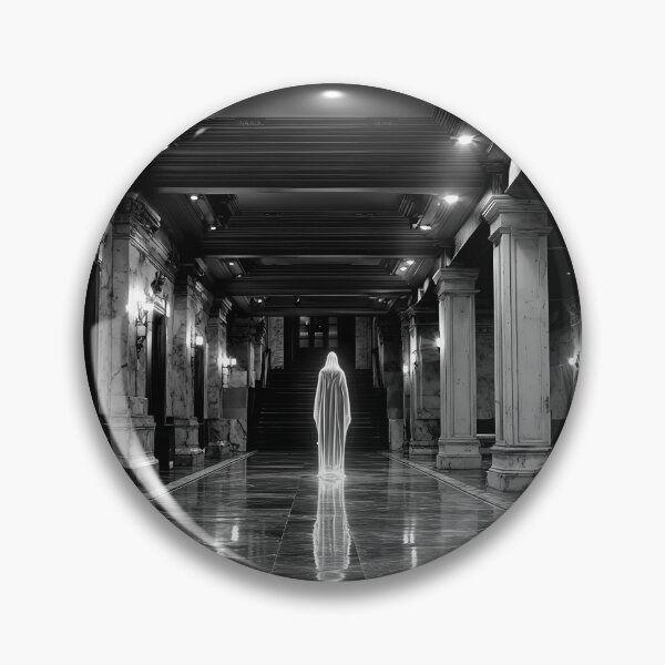 Item preview, Eerie Figure Illuminated in a Grand, Dimly Lit Corridor designed and sold by jecphotography and art.