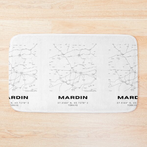 Item preview, Minimalist Mardin Map – Historic City in Black & White Design designed and sold by RM-Journey.