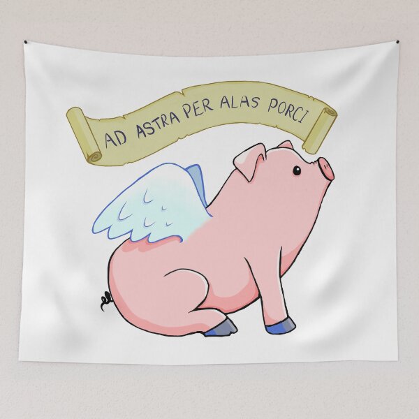 Item preview, To the Stars on the Wings of a Pig - Ad Astra Per Alas Porci designed and sold by Lauren Bastian.