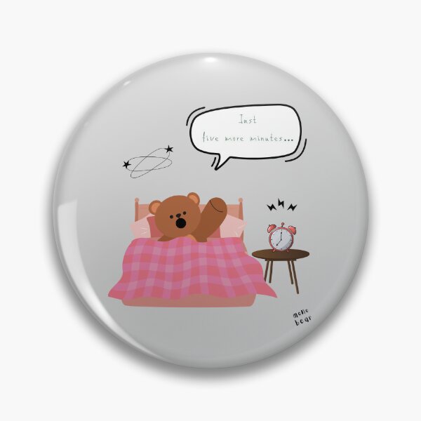 Item preview, Just Five More Minutes – Lazy Bear Morning Mood ( Gray Background ) designed and sold by mintmono-studio.