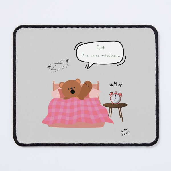 Item preview, Just Five More Minutes – Lazy Bear Morning Mood ( Gray Background ) designed and sold by mintmono-studio.