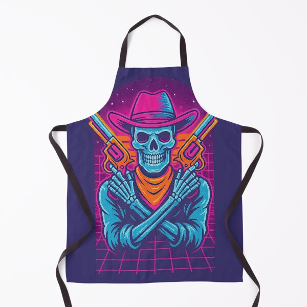 Item preview, Neon Cowboy Skull Skeleton | 80s Retro designed and sold by Oh, the HORROR!.