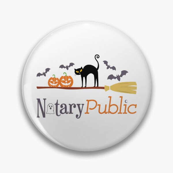 Item preview, Notary Public Halloween Broomstick – Pumpkin & Bat Witchy Design designed and sold by NotaryLife.