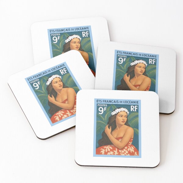 Item preview, French Polynesia Girl of Bora Bora Postage Stamp designed and sold by retrographics.