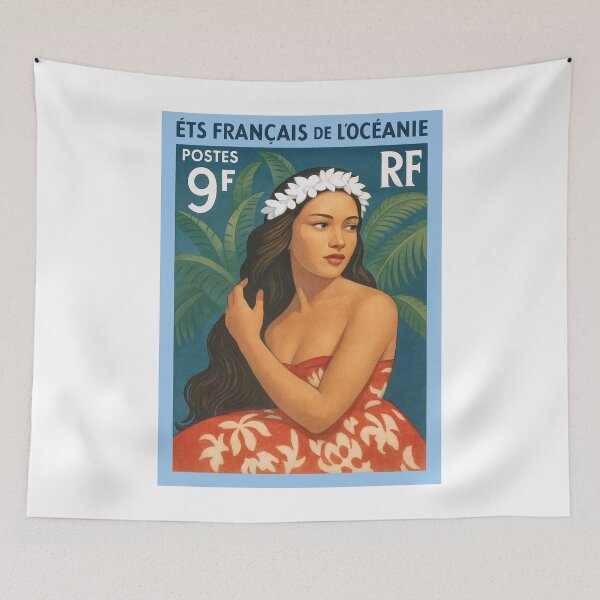 Item preview, French Polynesia Girl of Bora Bora Postage Stamp designed and sold by retrographics.