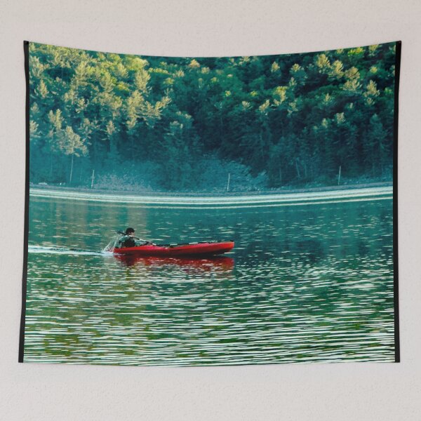 Item preview, Red Kayak on Devil’s Lake at Sunset – Outdoor Adventure Photo designed and sold by aadventures.