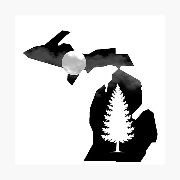 Item preview, Michigan pine BnW designed and sold by 2NUTS.