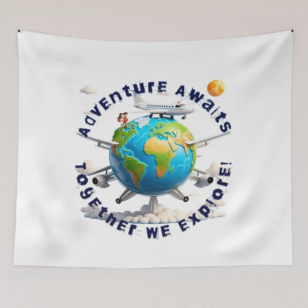 Item preview, Adventure Awaits Couple Shirts | Together We Explore Design for Travel Enthusiasts designed and sold by PIXelayDesigns.