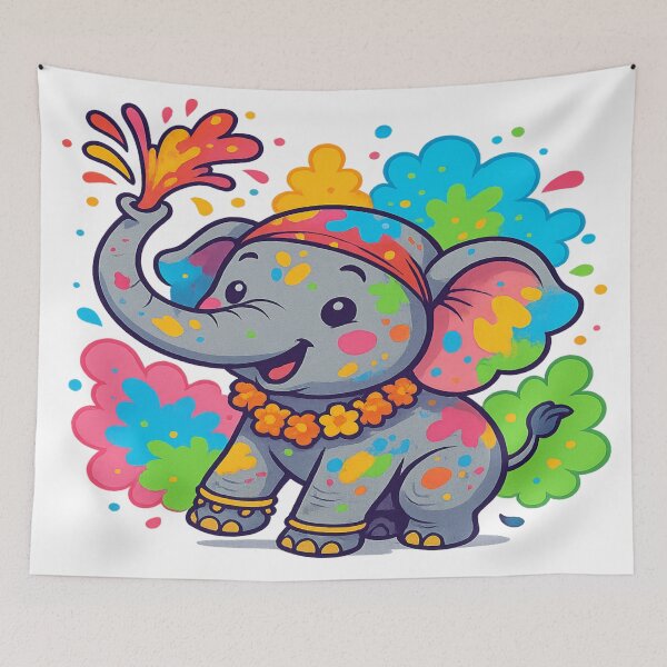 Item preview, Holi Joy: Colorful Indian Baby Elephant for Kids and Nursery designed and sold by Globalcitytees.