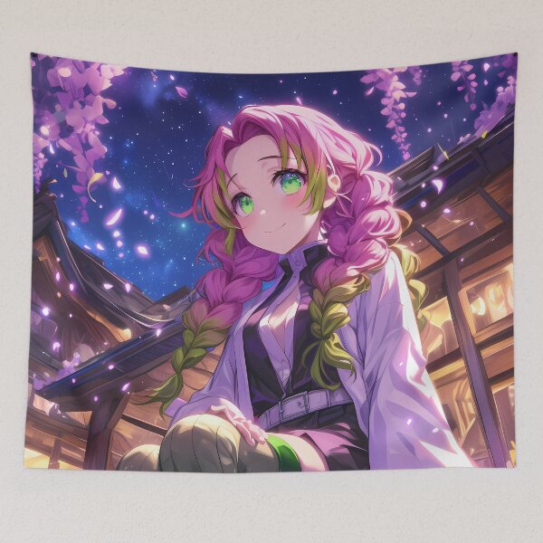 Item preview, Mitsuri Kanroji Demon Slayer Anime Blossoming Heartfelt Wisteria Evening designed and sold by mildaclairmo.