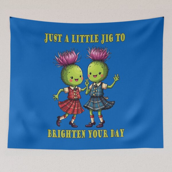 Item preview, Just A Little Jig To Brighten Your Day Thistles Wearing Plaid designed and sold by taiche.