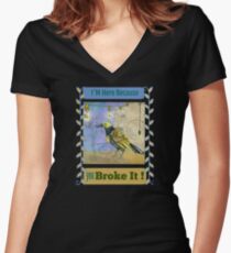 Broke it - Fix it Theme Women's Fitted V-Neck T-Shirt