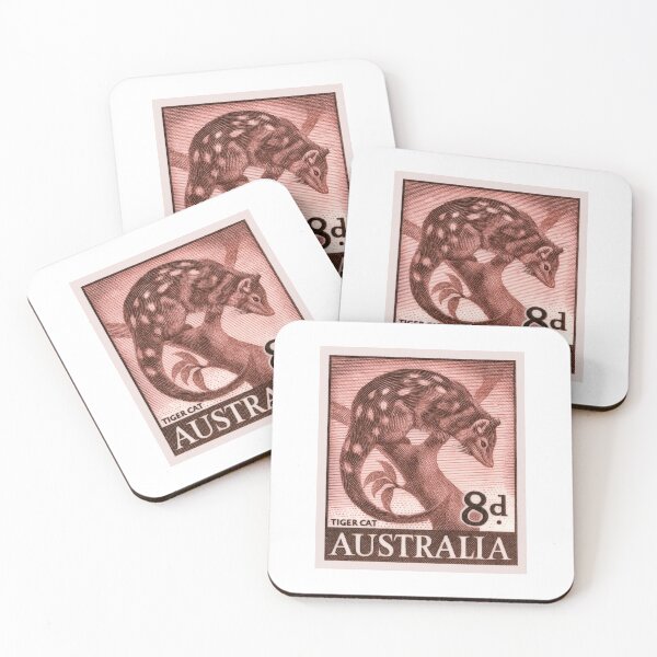Item preview, 1958 Australia Tiger Cat Postage Stamp designed and sold by retrographics.