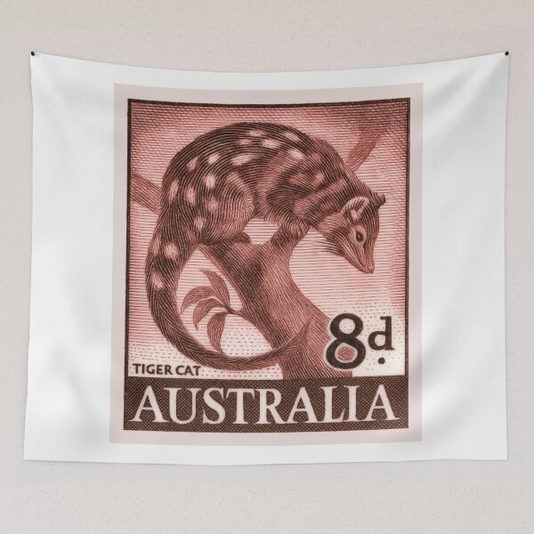 Item preview, 1958 Australia Tiger Cat Postage Stamp designed and sold by retrographics.