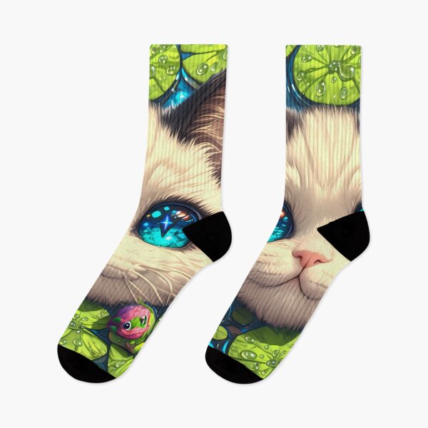 Item preview, Wide Eyed Siamese Cat Floating In Lily Pond designed and sold by mildaclairmo.