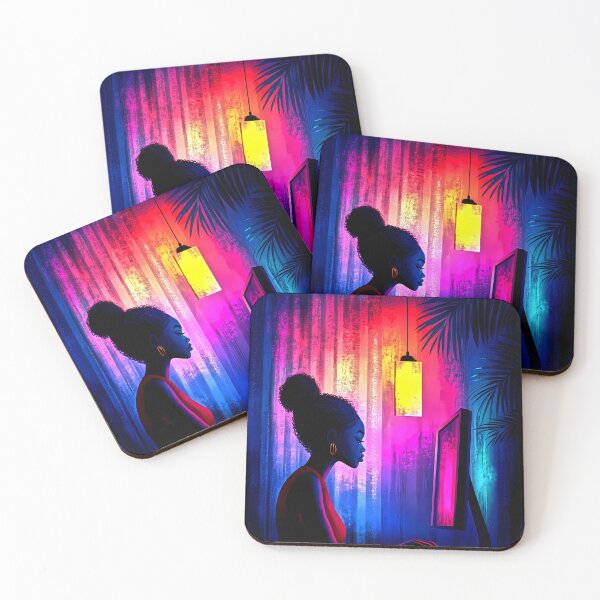 Item preview, Neon Focus – Girl in Cyber Glow Workspace designed and sold by Taans-Creation.