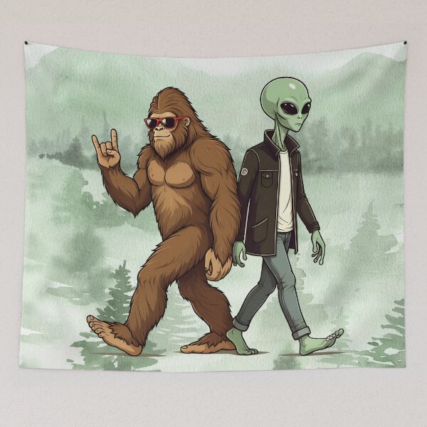 Item preview, Sasquatch and Alien designed and sold by Eclectic Monkey.