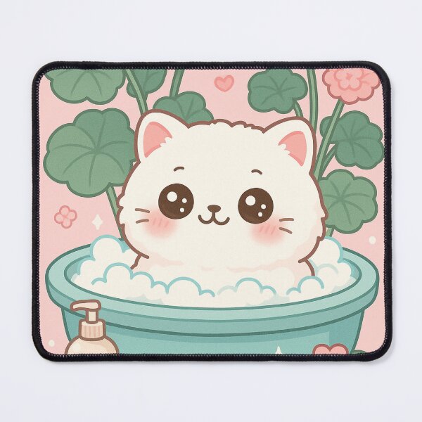 Item preview, Fluffy White Kitten Bubble Bath designed and sold by Biddakate.