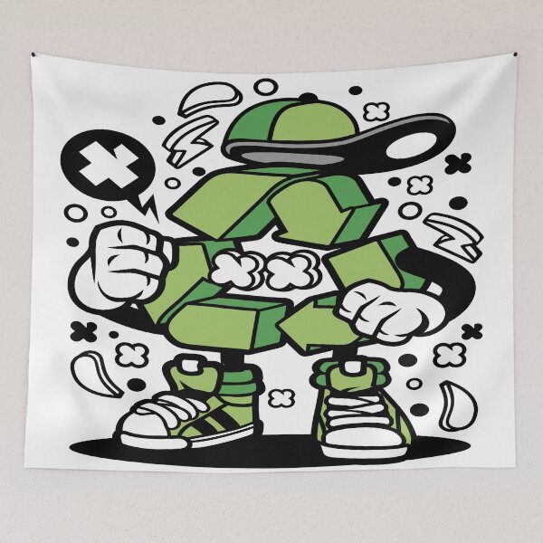 Item preview, cartoon recycling symbol designed and sold by TYTOS-SHOP.