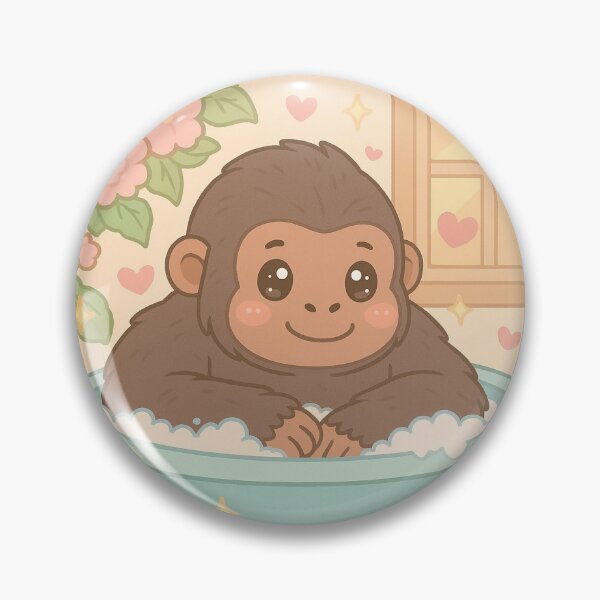 Item preview, Cute Gorilla in Bubble Bath designed and sold by Biddakate.