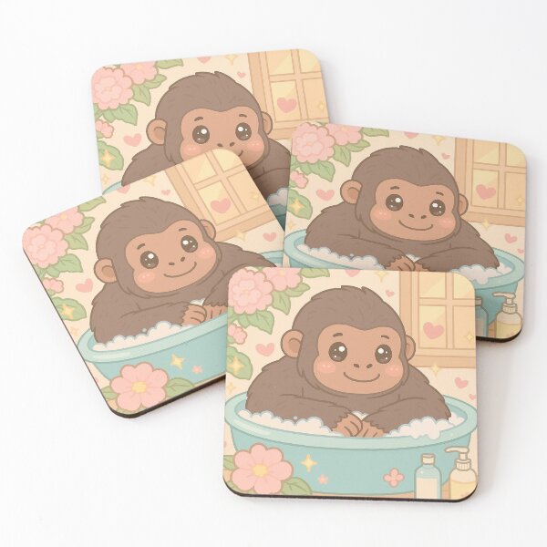 Item preview, Cute Gorilla in Bubble Bath designed and sold by Biddakate.