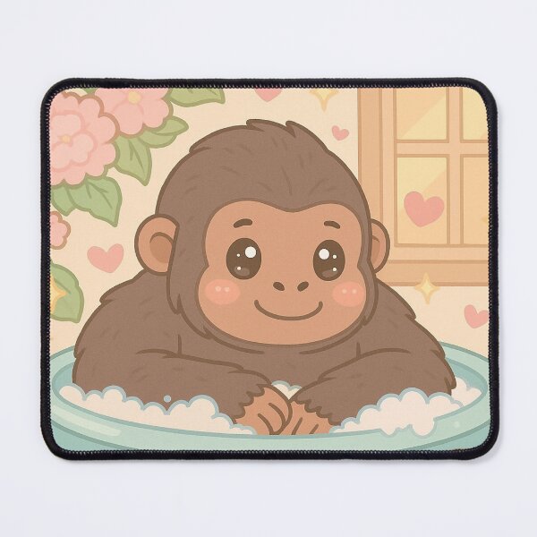 Item preview, Cute Gorilla in Bubble Bath designed and sold by Biddakate.