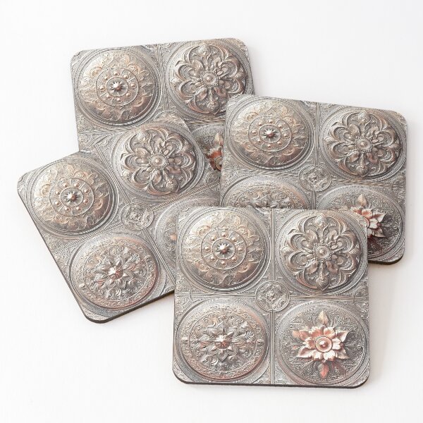 Item preview, Tin Tile Wallpaper Antique Vintage Flowers Steampunk, Metal, Armor designed and sold by TheTimeTaxi.