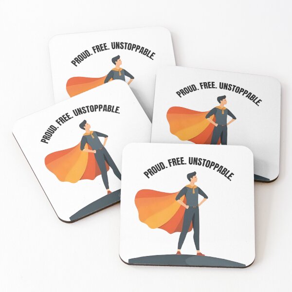 Item preview, Proud Free Unstoppable – LGBTQ Empowerment Art (Man) designed and sold by PIXelayDesigns.