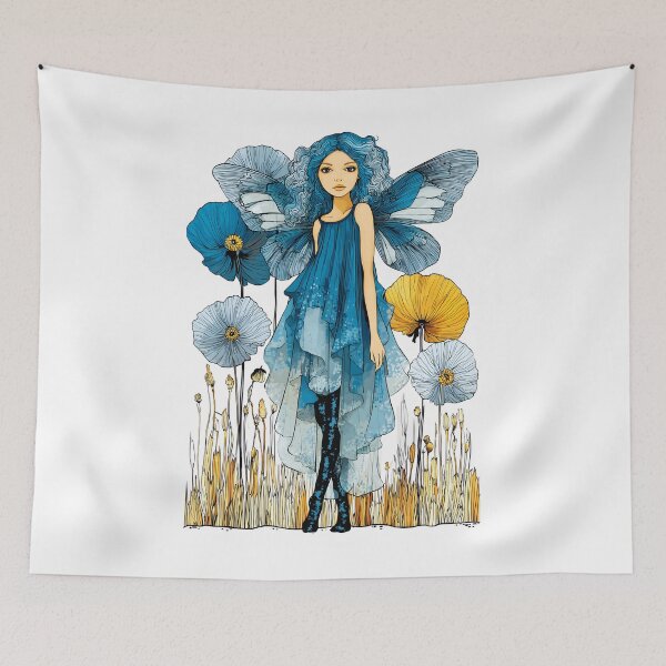 Item preview,  full-body portrait of a stunningly beautiful serene anime whimsical faerie designed and sold by wonderisland.