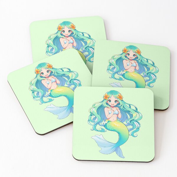 Item preview, Cute Spinning Mermaid Underwater – Kawaii Pastel Vector Design for Sticker & T-Shirt designed and sold by TheArtOfChaa.
