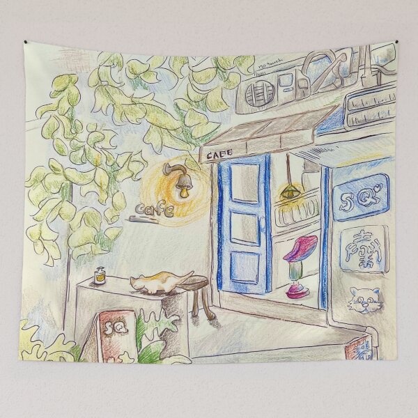 Item preview, A Cozy Cat Cafe designed and sold by mewcha.