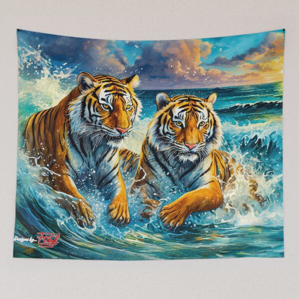 Item preview, Tigers in The Waves Design By Rich AMeN Gill designed and sold by RichAMeNGill.