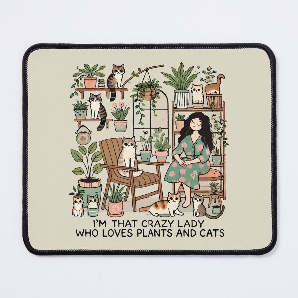Item preview, I’m That Crazy Lady Who Loves Plants and Cats – Funny Plant Mom Design designed and sold by MAGICKEY2024.