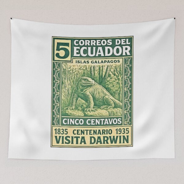 Item preview, Ecuador Galapagos Iguana Stamp Poster designed and sold by retrographics.