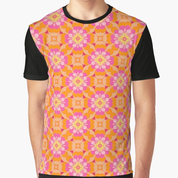 art pattern flowers vintage seamless colorful repeat Graphic T-Shirt