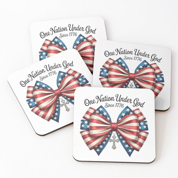 Item preview, Patriotic Bow with American Flag and Cross | One Nation Under God Since 1776 designed and sold by Altenpendinton.