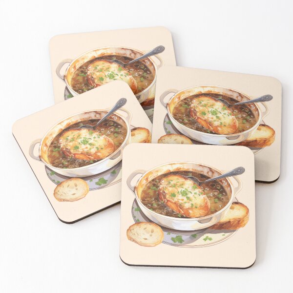 Item preview, Bowl of French Onion Soup Served With Baguette designed and sold by Alicia Chee.