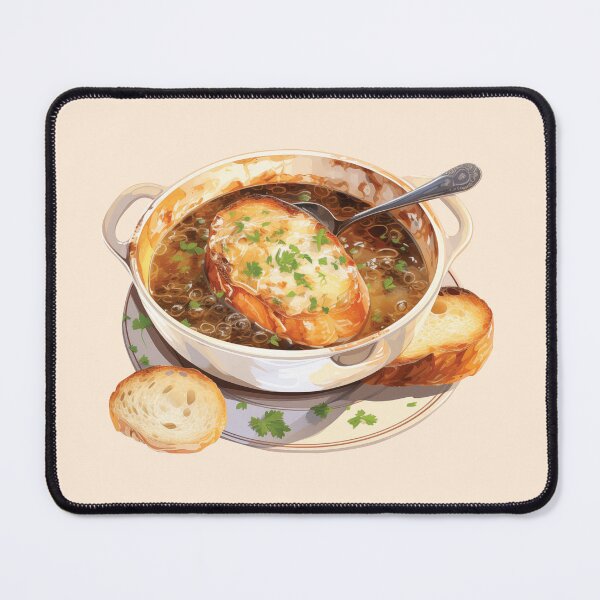 Item preview, Bowl of French Onion Soup Served With Baguette designed and sold by Alicia Chee.