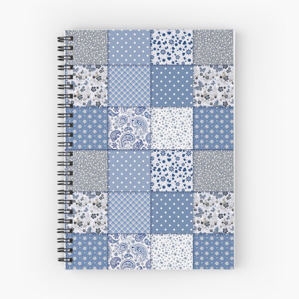 Item preview, Blue, White And Grey Patchwork Pattern With Floral, Polka Dot & Gingham Pattern Tiles designed and sold by DaisyHouse.
