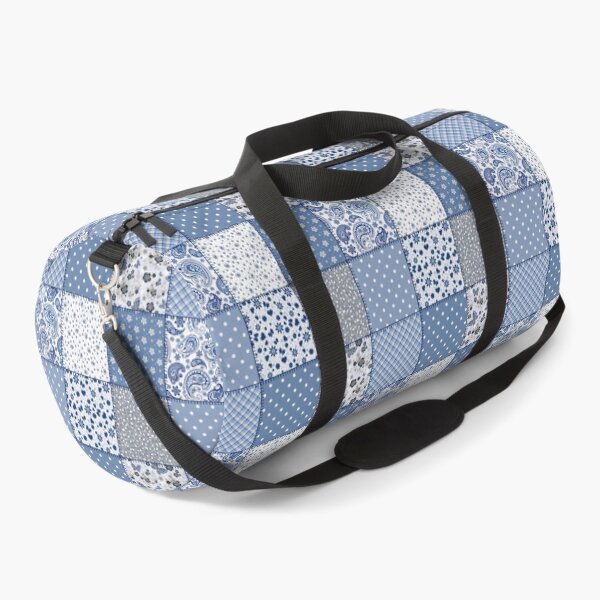 Item preview, Blue, White And Grey Patchwork Pattern With Floral, Polka Dot & Gingham Pattern Tiles designed and sold by DaisyHouse.