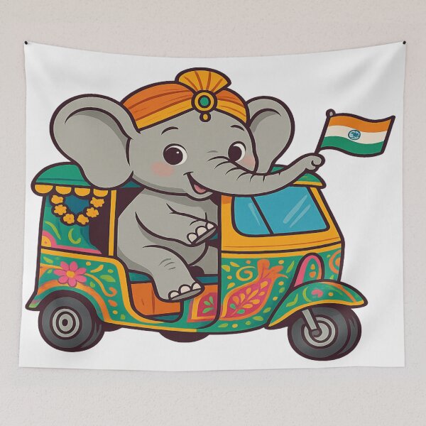 Item preview, Rickshaw Adventures: Indian Baby Elephant Ride designed and sold by Globalcitytees.