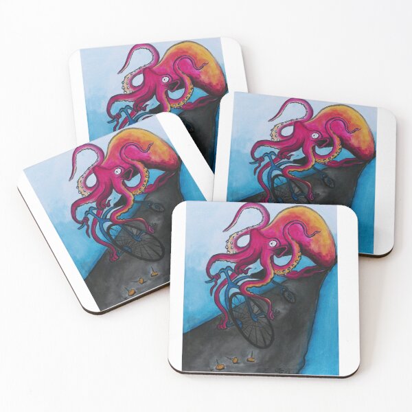Item preview, Surreal Octopus Riding Penny Farthing designed and sold by GrassoGraphics.