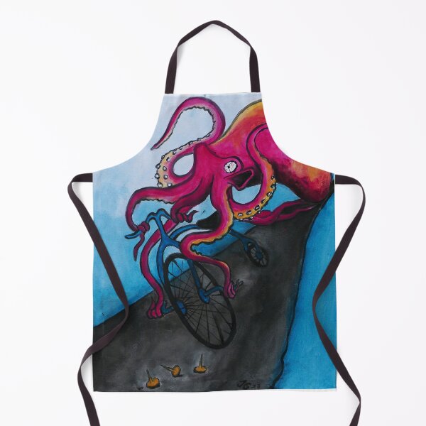 Item preview, Surreal Octopus Riding Penny Farthing designed and sold by GrassoGraphics.