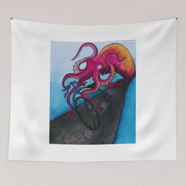 Item preview, Surreal Octopus Riding Penny Farthing designed and sold by GrassoGraphics.
