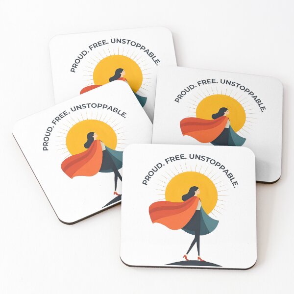 Item preview, Proud Free Unstoppable – LGBTQ Empowerment Art (Woman) designed and sold by PIXelayDesigns.