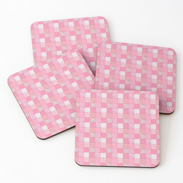 Item preview, Cute Pink Patchwork Pattern With Floral, Polka Dot & Gingham Pattern Tiles designed and sold by DaisyHouse.