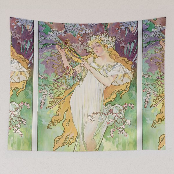 Item preview, Alphonse Mucha The Seasons Spring designed and sold by maniacfitness.